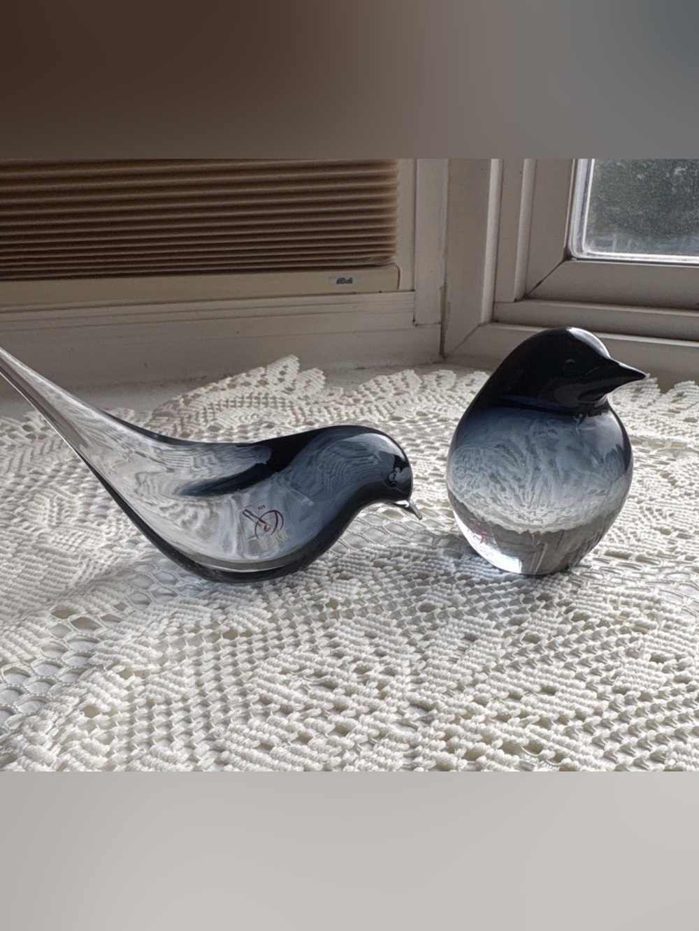 Murano glass birds signed with tag